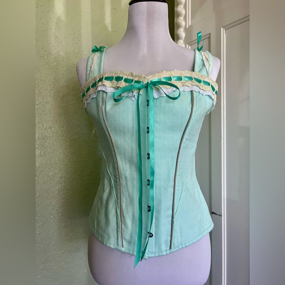 Corset Story mint green corset top, Size UK 16 or Us size 12 (or Large)